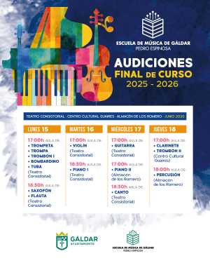 La Escuela Municipal de Música de Gáldar cierra el curso con nueve audiciones esta semana