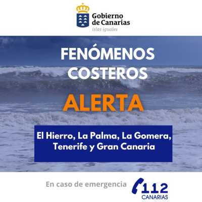 El Gobierno actualiza la situación y mantiene alerta por fenómenos costeros en islas occidentales y Gran Canaria