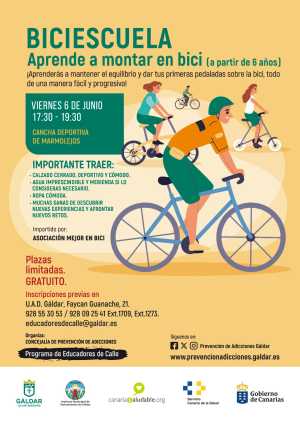 El programa Educadores de Calle organiza para este viernes 6 de junio un curso para aprender a montar en bicicleta