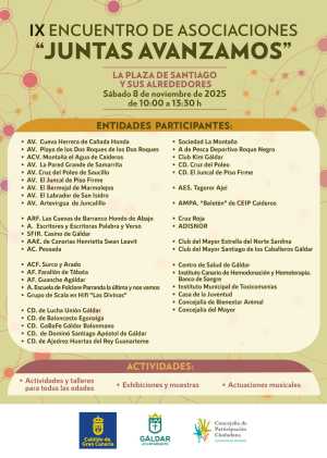 Gáldar celebra el 8 de noviembre el IX Encuentro de Asociaciones ‘Juntas Avanzamos’