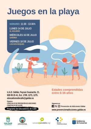 El programa Educadores de Calle organiza juegos en la playa la próxima semana en la costa de Gáldar
