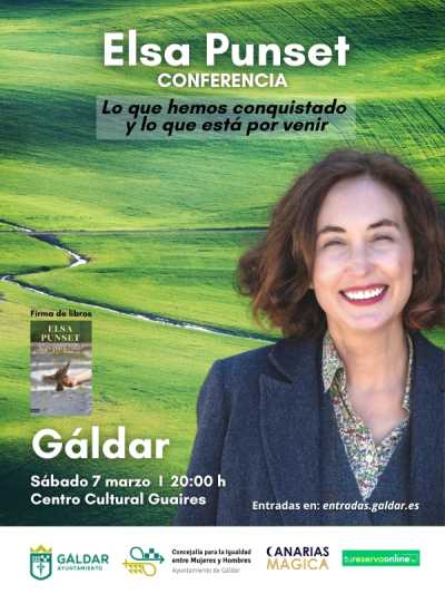 Elsa Punset reflexionará en Gáldar sobre los avances y retos de las mujeres con motivo del 8M