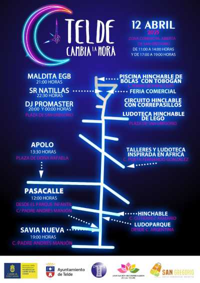 ‘Telde cambia la hora’ el 12 de abril con actividades familiares, conciertos y una feria comercial