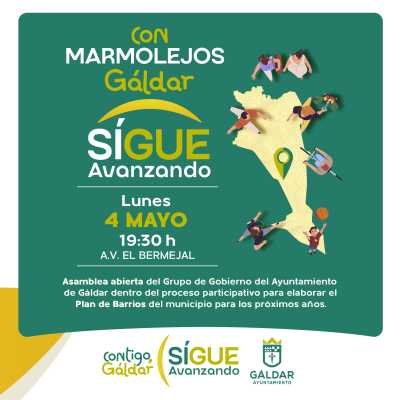 Marmolejos celebra este lunes 4 de mayo la vigésima asamblea del proceso ‘Contigo, Gáldar Sigue Avanzando’
