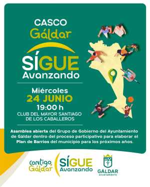 La Asamblea de ‘Contigo, Gáldar Sigue Avanzando’ en el casco se traslada al miércoles 24 de junio a las 19.00 horas
