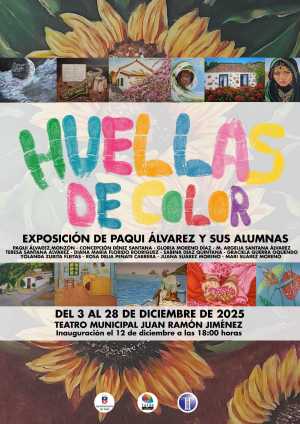 El Teatro Municipal Juan Ramón Jiménez acoge la exposición de Paqui Álvarez y sus alumnas ‘Huellas de color’