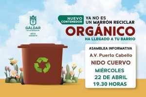 El Ayuntamiento de Gáldar organiza este miércoles una asamblea informativa en Nido Cuervo para la implantación del contenedor marrón