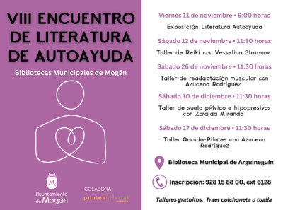 Mogán celebra el VIII Encuentro de Literatura de Autoayuda con talleres en noviembre y diciembre