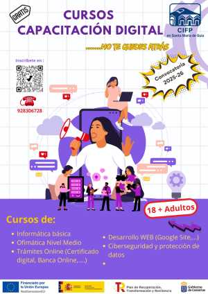 El CIFP en Santa María de Guía pone en marcha diversos cursos gratuitos de Capacitación Digital para personas adultas