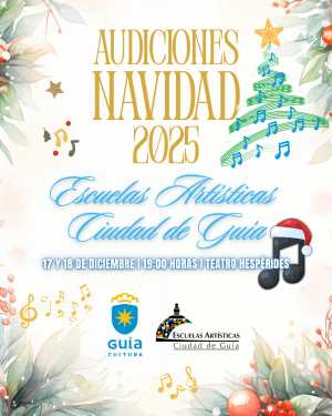 Las Escuelas Artísticas Ciudad de Guía celebran sus Audiciones de Navidad en el Teatro Hespérides los días 17 y 18 de diciembre