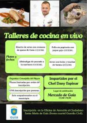 La Concejalía del Mayor organiza talleres de cocina en vivo en el Mercado de Guía durante febrero y marzo
