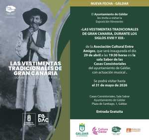 Gáldar acoge la exposición itinerante sobre las vestimentas tradicionales de Gran Canaria de los siglos XVIII y XIX