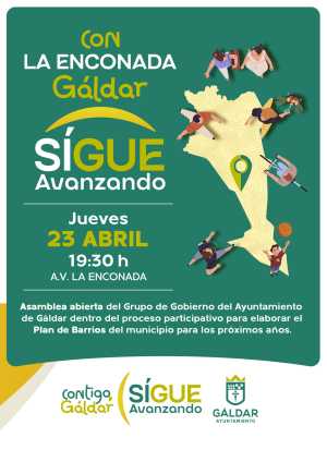 La Enconada celebra este jueves 23 de abril la 19ª asamblea del proceso ‘Contigo, Gáldar Sigue Avanzando’