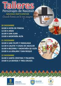 El programa navideño llena de talleres infantiles todos los barrios de Guía durante el fin de semana