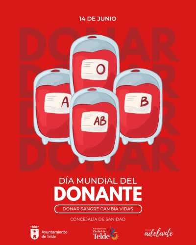 El Ayuntamiento de Telde se ilumina de rojo por el Día Mundial del Donante de Sangre