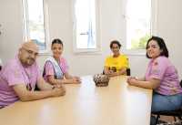 Onalia Bueno recibe a la candidata moganera a Reina del Carnaval de Las Palmas de Gran Canaria