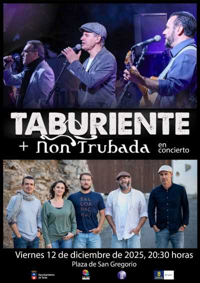 Taburiente y Non Trubada inundan de magia la plaza de San Gregorio con un concierto navideño este viernes