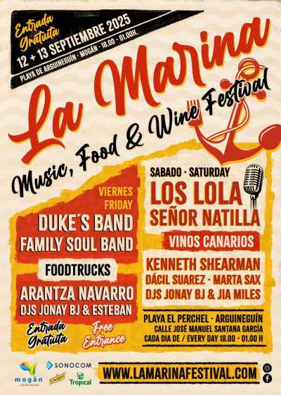 Arguineguín da la bienvenida el 12 y 13 de septiembre a &#039;La Marina Festival&#039;: cultura, música y gastronomía con esencia local
