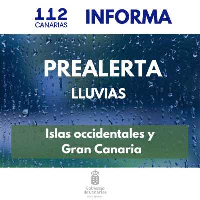 El Gobierno de Canarias declara la prealerta por lluvias en las islas occidentales y Gran Canaria