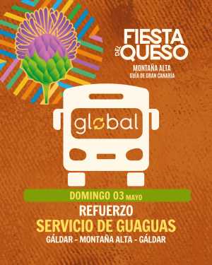Global refuerza el transporte para la Fiesta del Queso este domingo en Montaña Alta