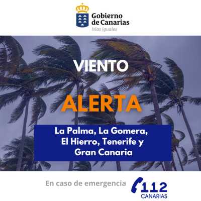 El Gobierno actualiza la situación de alerta por viento en las islas occidentales y Gran Canaria