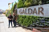 Un jardín vertical embellece la entrada a la ciudad junto a los lavaderos de Rojas