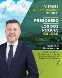 Teodoro Sosa pregona este viernes las Fiestas en Honor a San Roque en el barrio de Los Dos Roques
