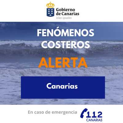 El Gobierno de Canarias actualiza la situación y mantiene la alerta por fenómenos costeros en todo el archipiélago